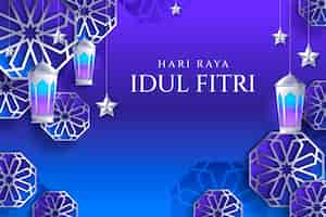 Бесплатное векторное изображение Градиентный фон для празднования исламского ид аль-фитр