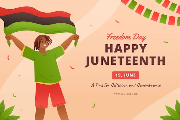 무료 벡터 juneteenth 축하 그라데이션 배경