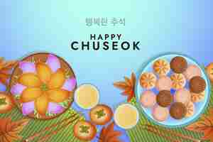 Бесплатное векторное изображение Градиентный фон для празднования корейского фестиваля чусок