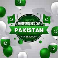 무료 벡터 파키스탄 독립 기념일 축하 그라데이션 배경