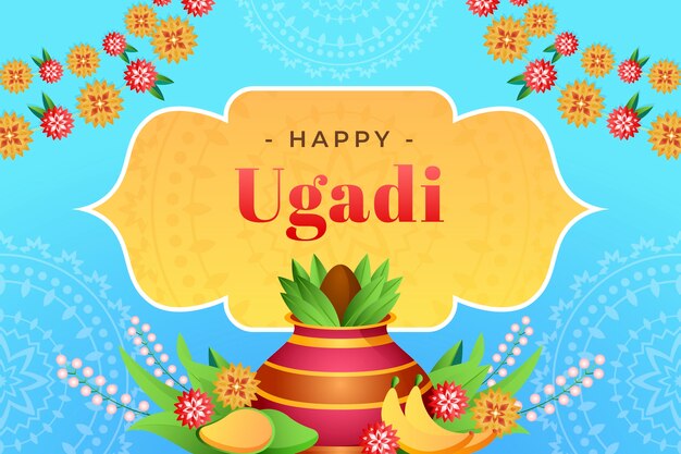 Ugadi 축제의 그라데이션 배경