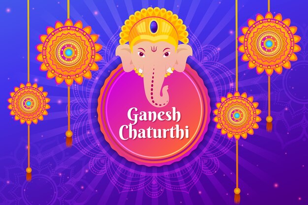 Gradient background for ganesh chaturthi celebration
