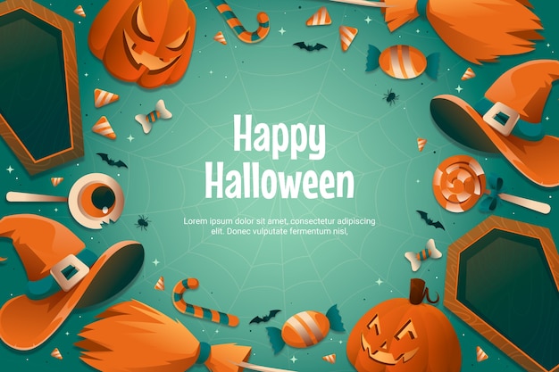 Free vector gradient background for halloween celebration