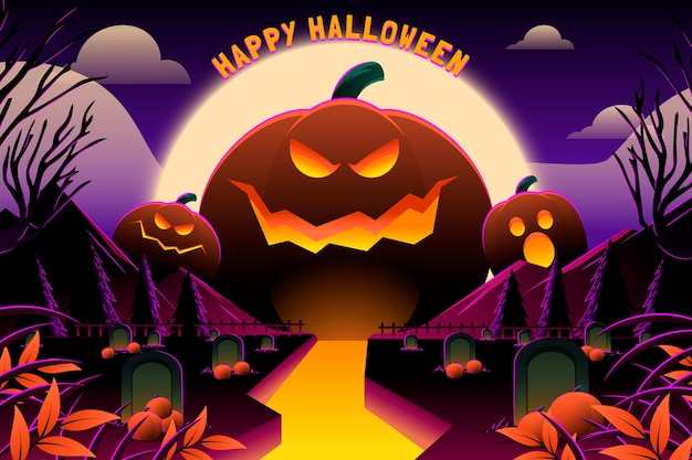 Free vector gradient background for halloween celebration