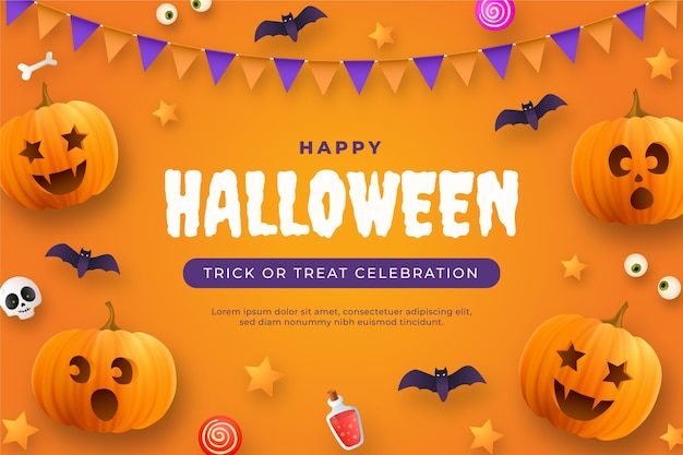 Free vector gradient background for halloween celebration