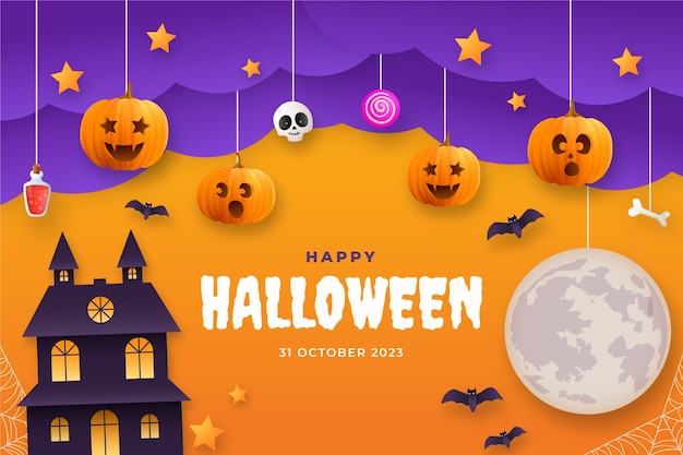 Free vector gradient background for halloween celebration