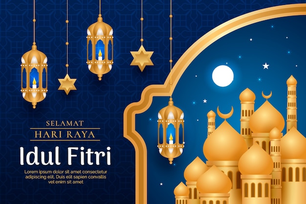 Gradient background for hari raya idul fitri celebration