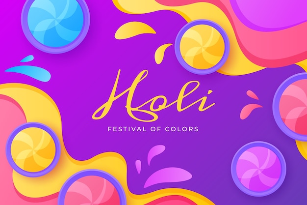 Vettore gratuito sfondo sfumato per la celebrazione del festival holi