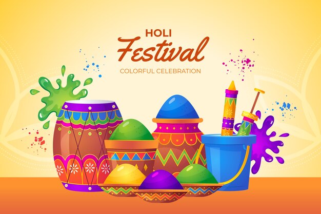 Gradient background for holi festival celebration