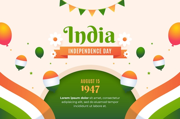 Градиентный фон для празднования дня независимости индии