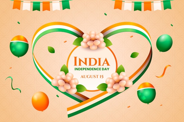 Free vector gradient background for india independence day celebration