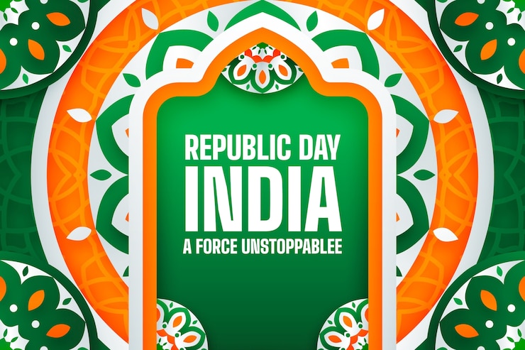 मुफ़्त वेक्टर भारतीय गणतंत्र दिवस समारोह के लिए ग्रेडिएंट बैकग्राउंड