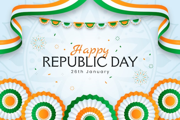 Free vector gradient background for indian republic day celebration