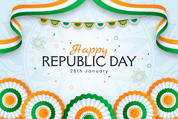 Gradient background for indian republic day celebration