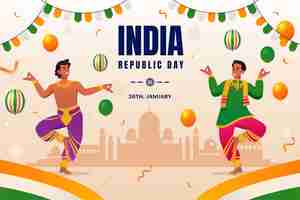 Free vector gradient background for indian republic day holiday