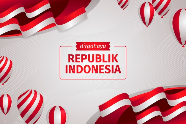 Gradient background for indonesia independence day celebration