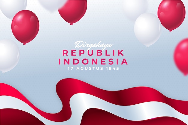 인도네시아 독립 기념일 축하를 위한 그라데이션 배경