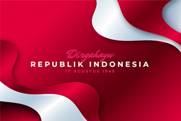 Free vector gradient background for indonesia independence day celebration