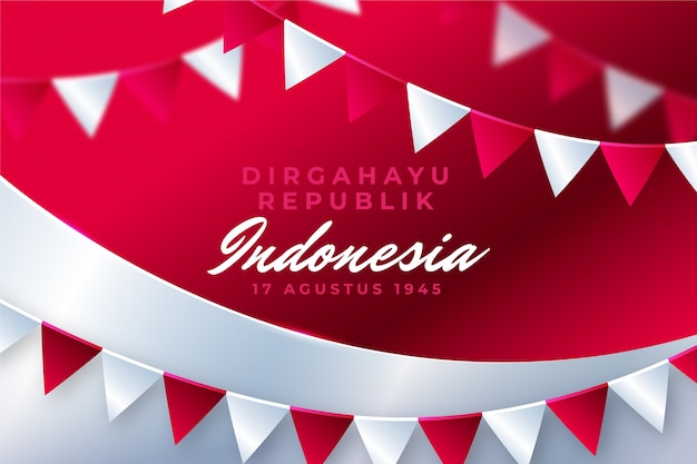 Gradient background for indonesia independence day celebration