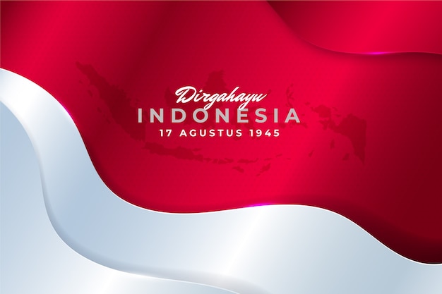 Gradient background for indonesia independence day celebration