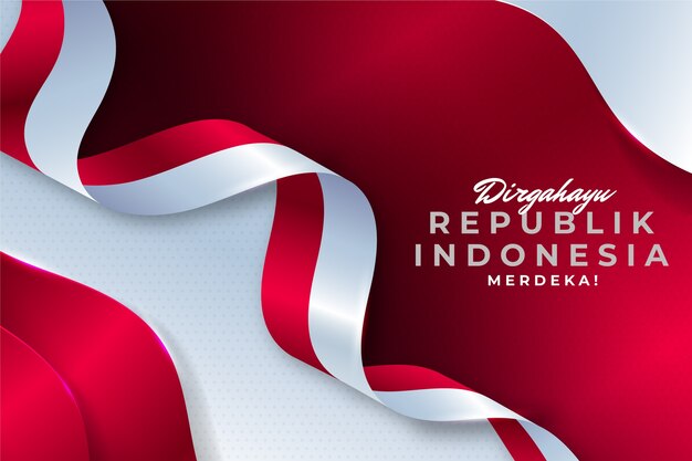 Gradient background for indonesia independence day celebration