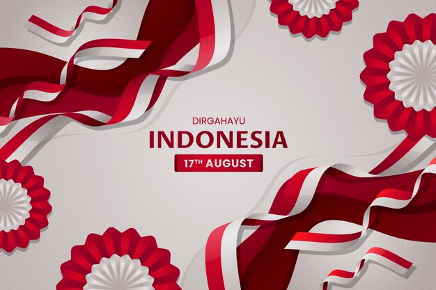 Gradient background for indonesia independence day celebration