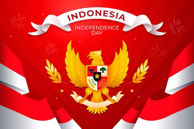 인도네시아 독립 기념일 축하를 위한 그라데이션 배경