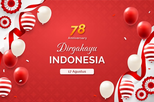 Free vector gradient background for indonesia independence day celebration