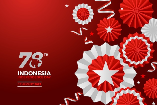 Gradient background for indonesia independence day celebration