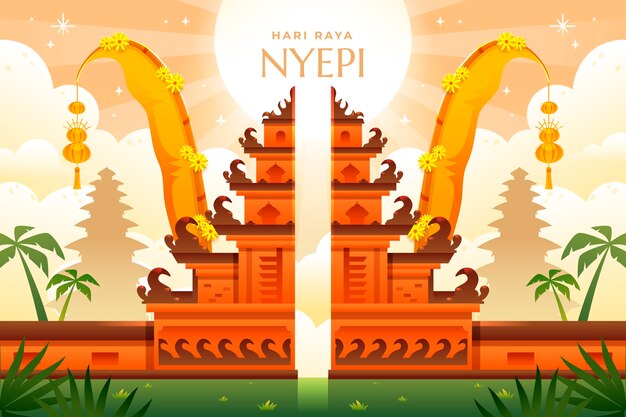 Gradient background for indonesian nyepi celebration