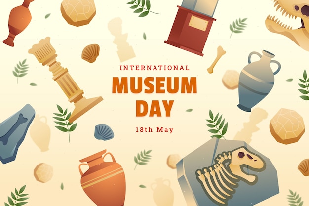 Free vector gradient background for international museum day