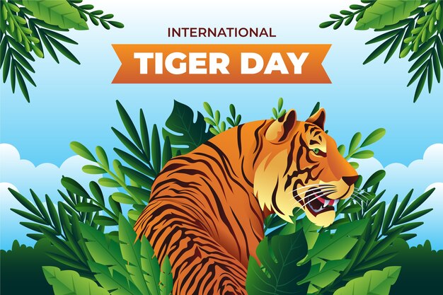 国際的な虎の日の意識を高めるためのグラデーションの背景