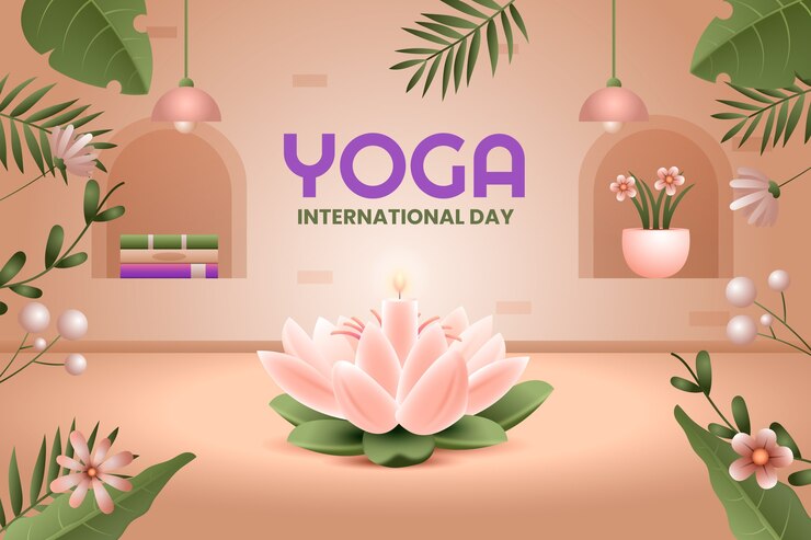 Free Vector gradient background for international yoga day celebration
