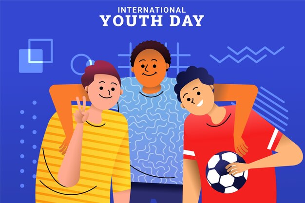 Free vector gradient background for international youth day celebration