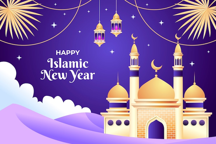 Free Vector gradient background for islamic new year celebration