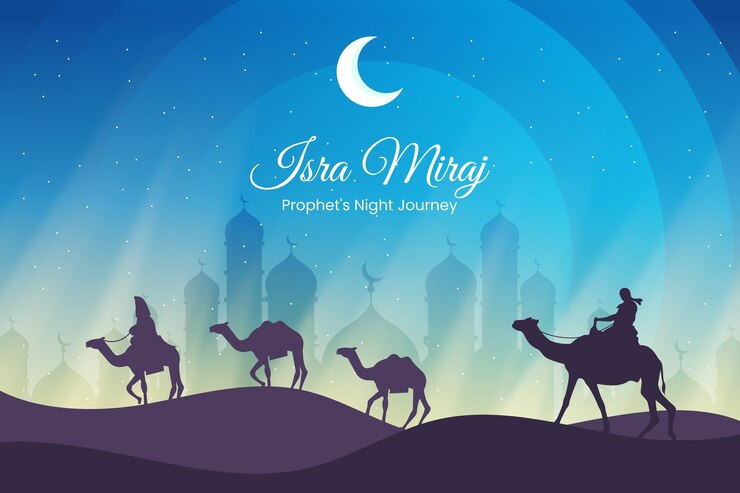 Free Vector gradient background for isra miraj