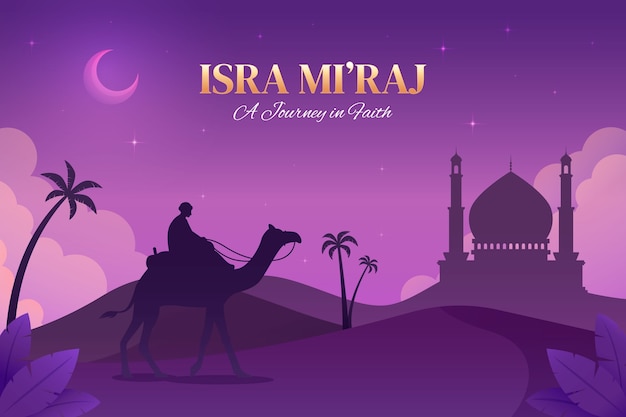 Free vector gradient background for isra miraj