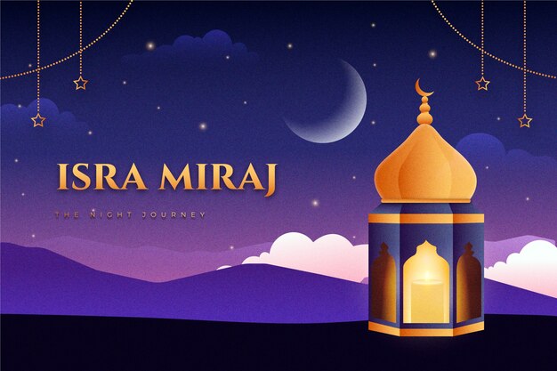 Free vector gradient background for isra miraj