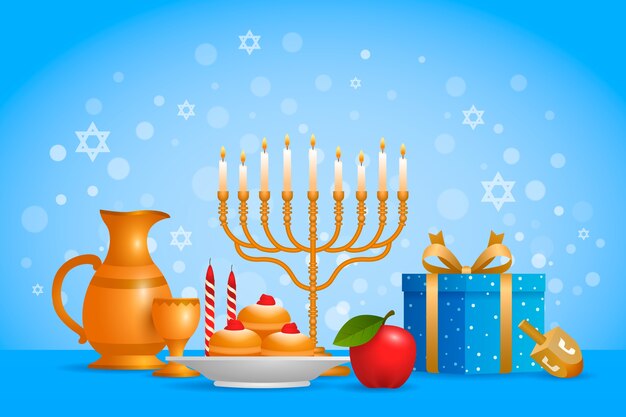 Gradient background for jewish hanukkah celebration