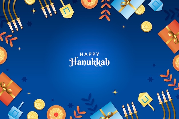 Sfondo gradiente per la celebrazione ebraica di hanukkah