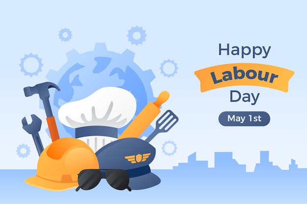 Free vector gradient background for labor day celebration