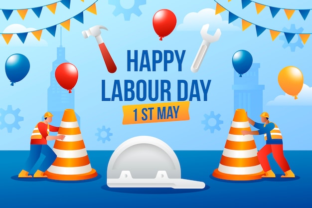 Gradient background for labour day celebration