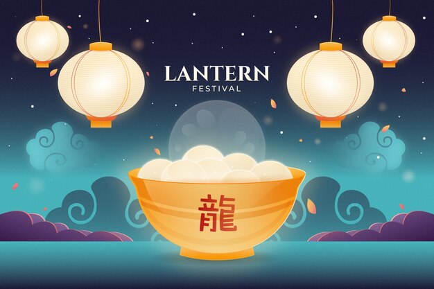 Gradient background for lantern festival celebration