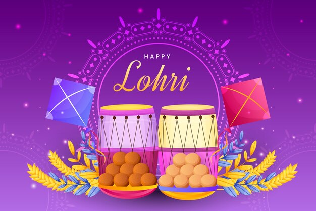 Lohri 축제의 그라데이션 배경