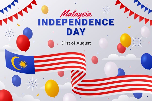 Gradient background for malaysia independence day celebration