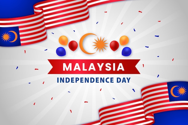 Gradient background for malaysia independence day celebration