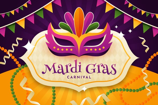 Vettore gratuito sfondo sfumato per il festival del mardi gras