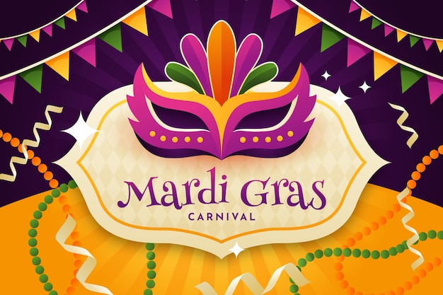 Gradient background for mardi gras festival