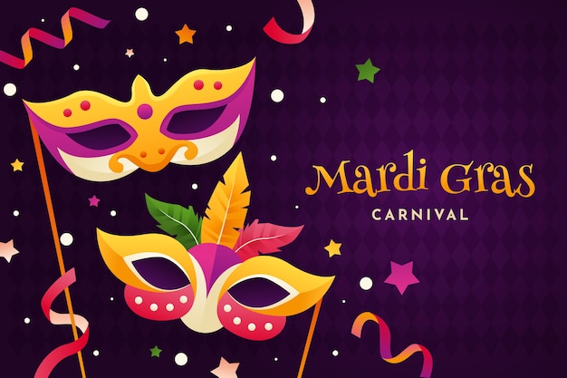 Vettore gratuito sfondo sfumato per il festival del mardi gras