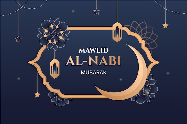 Free vector gradient background for mawlid al-nabi